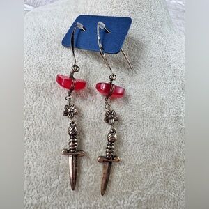 Free People Red Dagger Drop Earrings